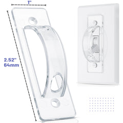 Bates Choice light switch guard cover installed on toggle easy access restriction with clean look