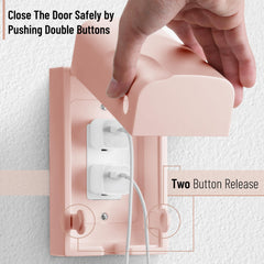 Bates Choice safety outlet box mounted on wall for childproofing