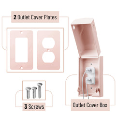 Bates Choice pink outlet cover with screws included for quick setup