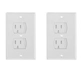 Bates Choice self-closing outlet cover 2-pack in white protects outlets from curious children.