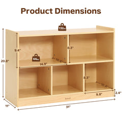 Bateso Montessori bookshelf height designed for kid-friendly reach.