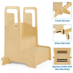Bateso step stool waterproof surface cleans quickly after routines.