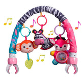 BATOHO crib mobile pink monkey music box encourages visual tracking and soothing tunes.