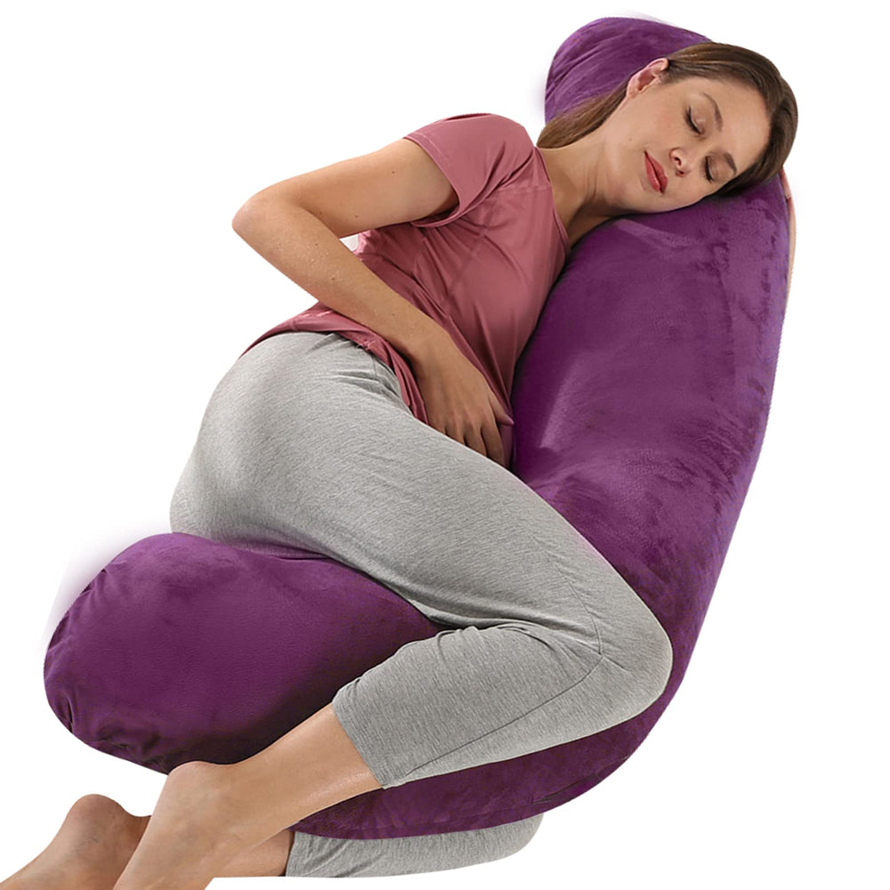 BATTOP pregnancy pillow front view for full-body support during side sleep.