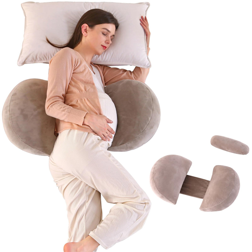 BATTOP pregnancy pillow wedge closeup shows 30° belly support for comfortable nights