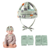 BB-1003 Green front view helmet for safe crawling and walking