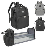 BB Dreamscape diaper bag backpack changing-station fold-out for on-the-go changes.