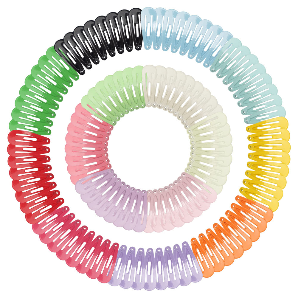 BBGifts 1-inch snap hair clip pack in bright colors for easy styling.