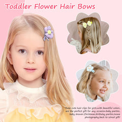 BBGifts flower bow clips for girls set showing mixed floral and bow designs