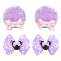 BBGifts 2pairs purple mouse ears hair clips for party-ready style