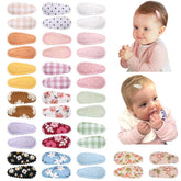 BBGifts 40-piece snap clips with flower patterns in vivid colors for easy coordination.