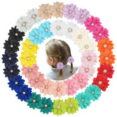 BBGifts 40pcs baby chiffon flower hair ties pack shows a colorful set for stylish everyday use.