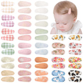 BBGifts 50-pack snap hair clips in flower patterns for fine hair.