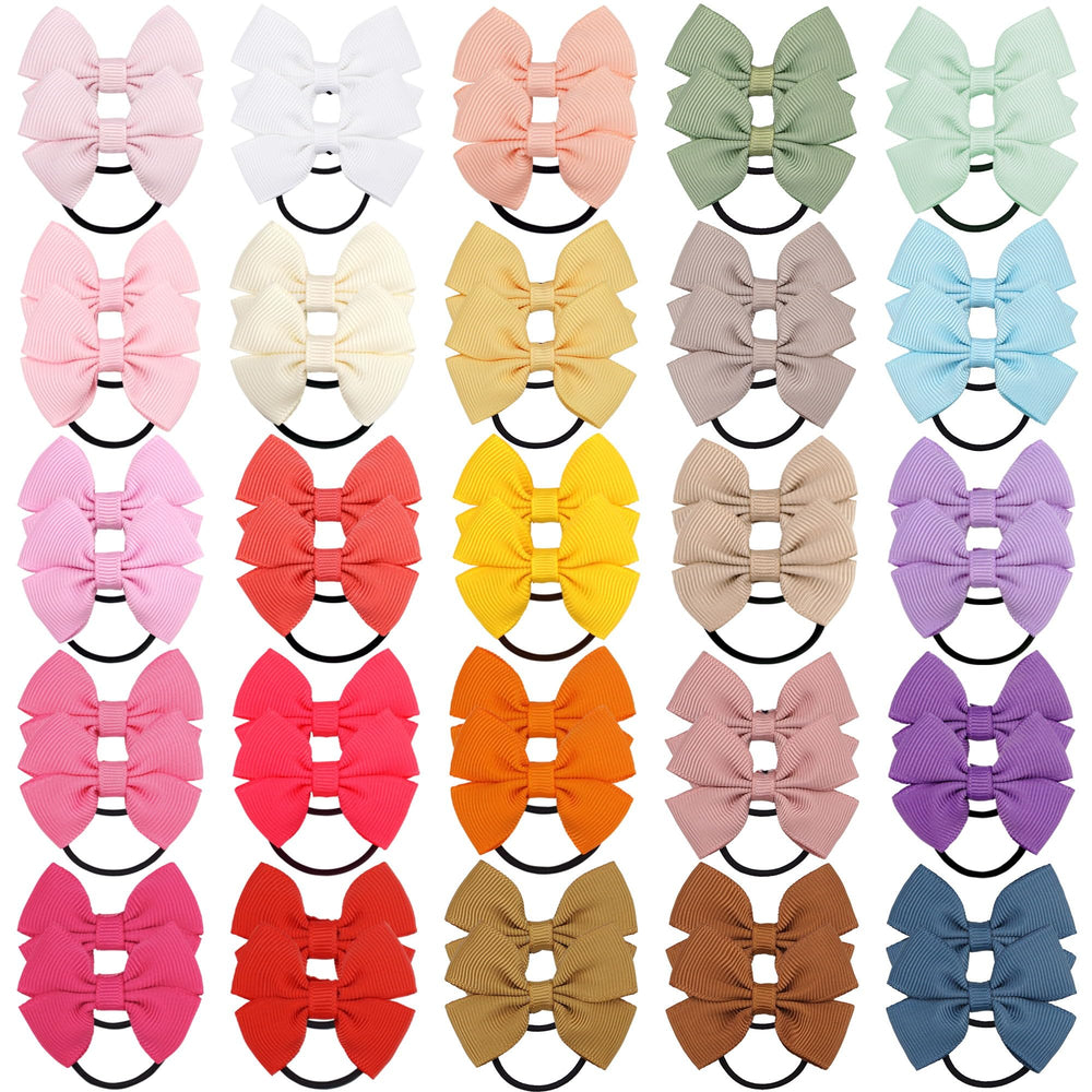 BBGifts tiny 2-inch bows hair ties for everyday hairstyles