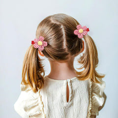 BBGifts boutique baby girl hair clips flowers side view hold hair securely