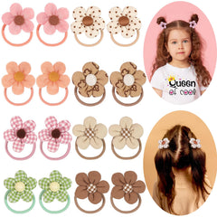 BBGifts Boutique baby hair ties with flowers, 16 pieces, secure hold for toddler hairstyles