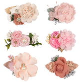 BBGifts flower hair bow clip pink close-up ideal for newborn photography