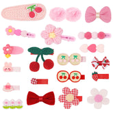 BBGifts 20-piece red-pink set clip for kids, versatile daily styling