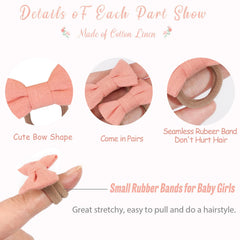 BBGifts linen bow close-up showing vintage texture and comfortable wear.