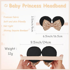 BBGifts sequin bow detail on soft nylon headband adds festive sparkle for photos
