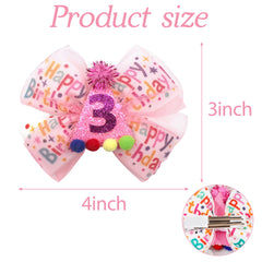 BBGifts Sprinkle Confetti Hair Bow Clip close-up shows glitter sequin number.