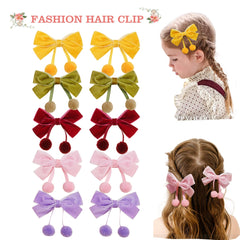 BBGifts velvet bows clip fall color set matches many baby outfits
