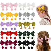 BBGifts velvet bows clip non-slip closeup secures fine hair safely
