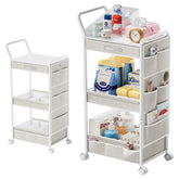 BBLIKE 3-Tier Diaper Caddy Organizer top view shows sturdy metal frame for nursery organization.