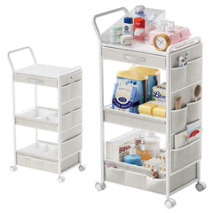 BBLIKE 3-Tier Diaper Caddy Organizer top view shows sturdy metal frame for nursery organization.