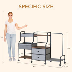 BBLIKE diaper caddy rolling cart drawers open reveals ample diaper storage.