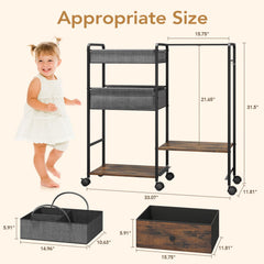BBLIKE rolling diaper cart with wheels for easy maneuvering.