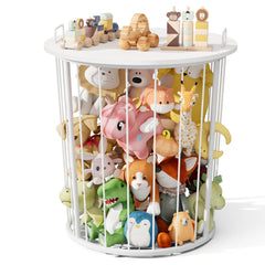 BBLIKE end table with sturdy metal frame and white wood lid for toy organization