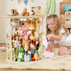 BBLIKE 100L capacity illustrated for spacious plush toy storage in a playroom.