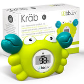 bbluv Kräb floating bath thermometer shows water temperature at a glance for comfortable baths.