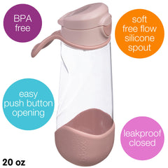 b.box leakproof flip-top lid prevents spills on the go