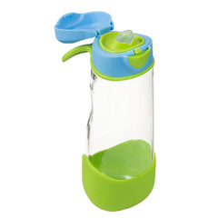 b.box 20 oz Sport Spout bottle side view showing an easy-grip triangle for small hands