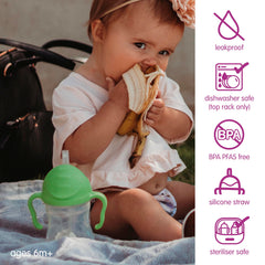 b.box sippy cup with easy-grip handles for small hands