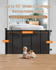 BBsecure anti-sag mesh demonstrates stable play area for stairs and hallways.