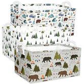 BBSET Forest Mountain storage basket front view for organized nursery spaces