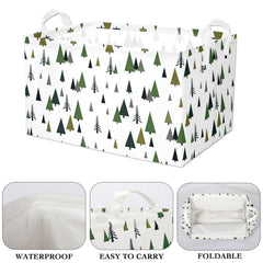 BBSET Forest Mountain storage basket side view showing rugged handles for easy carrying