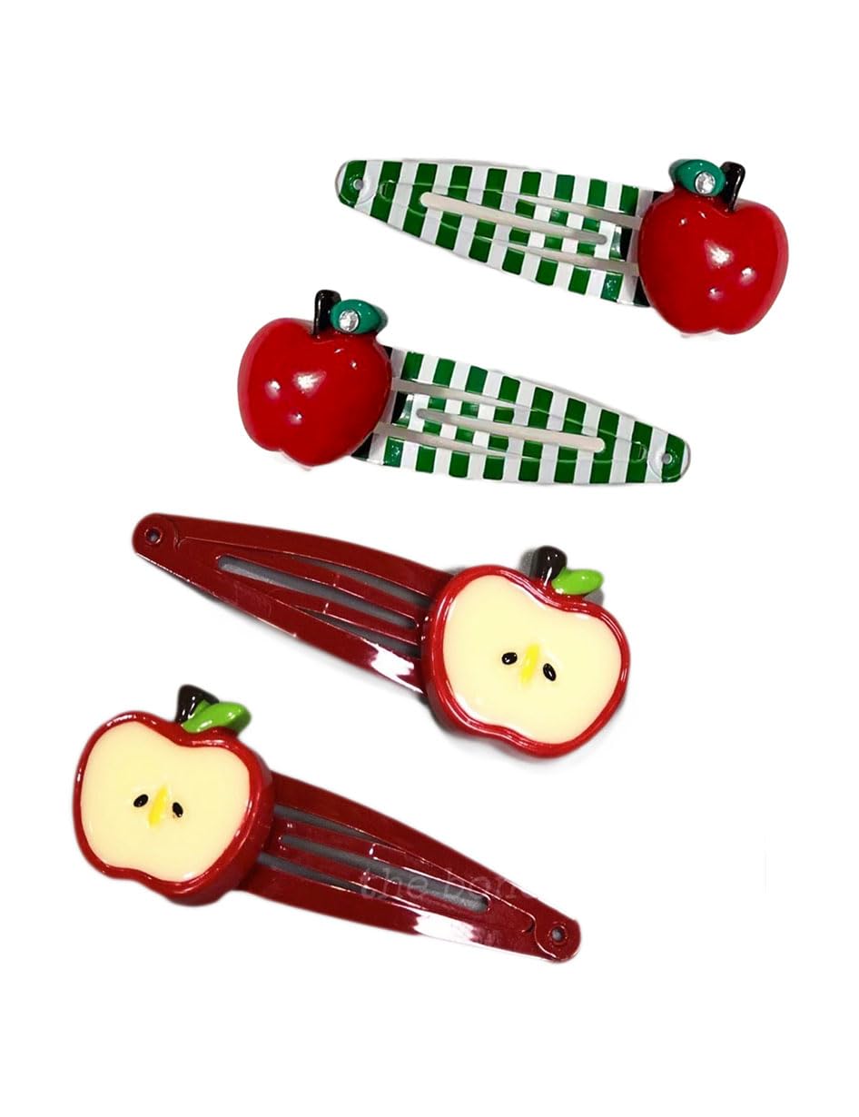 BBTDIN Apple Bow Clips in green apple slices add cute daily style.