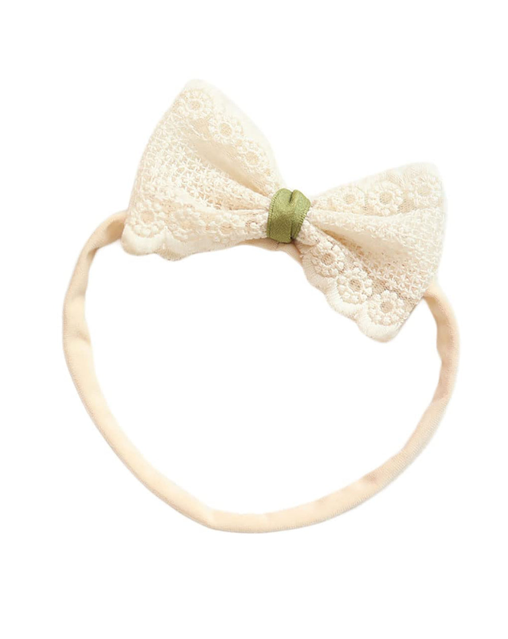 BBTDIN baby girls lace headband with bow for baptism photos