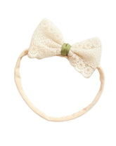 BBTDIN baby girls lace headband with bow for baptism photos