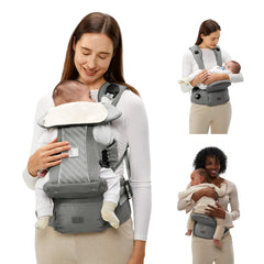 bc babycare hexa front view shows ergonomic support for all-day babywearing comfort