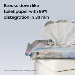 Bc Babycare flushable wipes breaking down safely for sewer and septic systems
