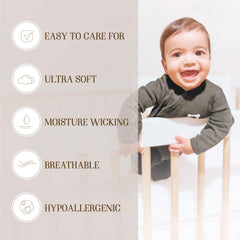 Bella Coterie bamboo crib sheet OEKO-TEX label signals chemical safety and peace of mind.