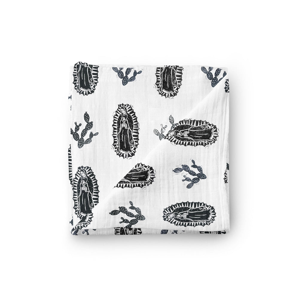 Be A Heart Our Lady of Guadalupe swaddle blanket is soft and newborn-friendly