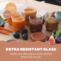 BEABA Sunrise heat-safe image indicates microwave-friendly and thermal shock resistance