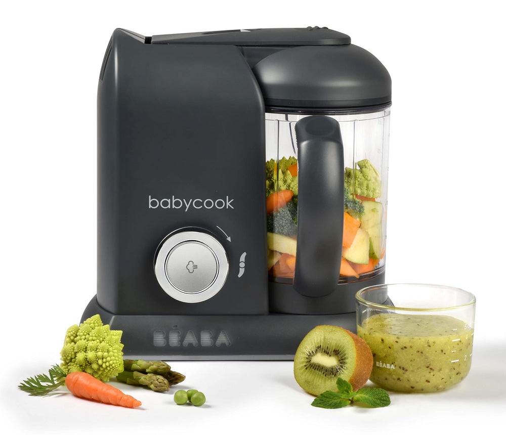 BEABA Babycook Solo front view showing all-in-one design for quick baby meals.