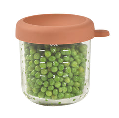 BEABA glass baby jar is heat-resistant for safe microwaving and quick cooling